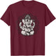 Vintage Ganesha Mandala Hindu God Hinduism Yoga Spiritual T-Shirt - T-Shirt | Maroon