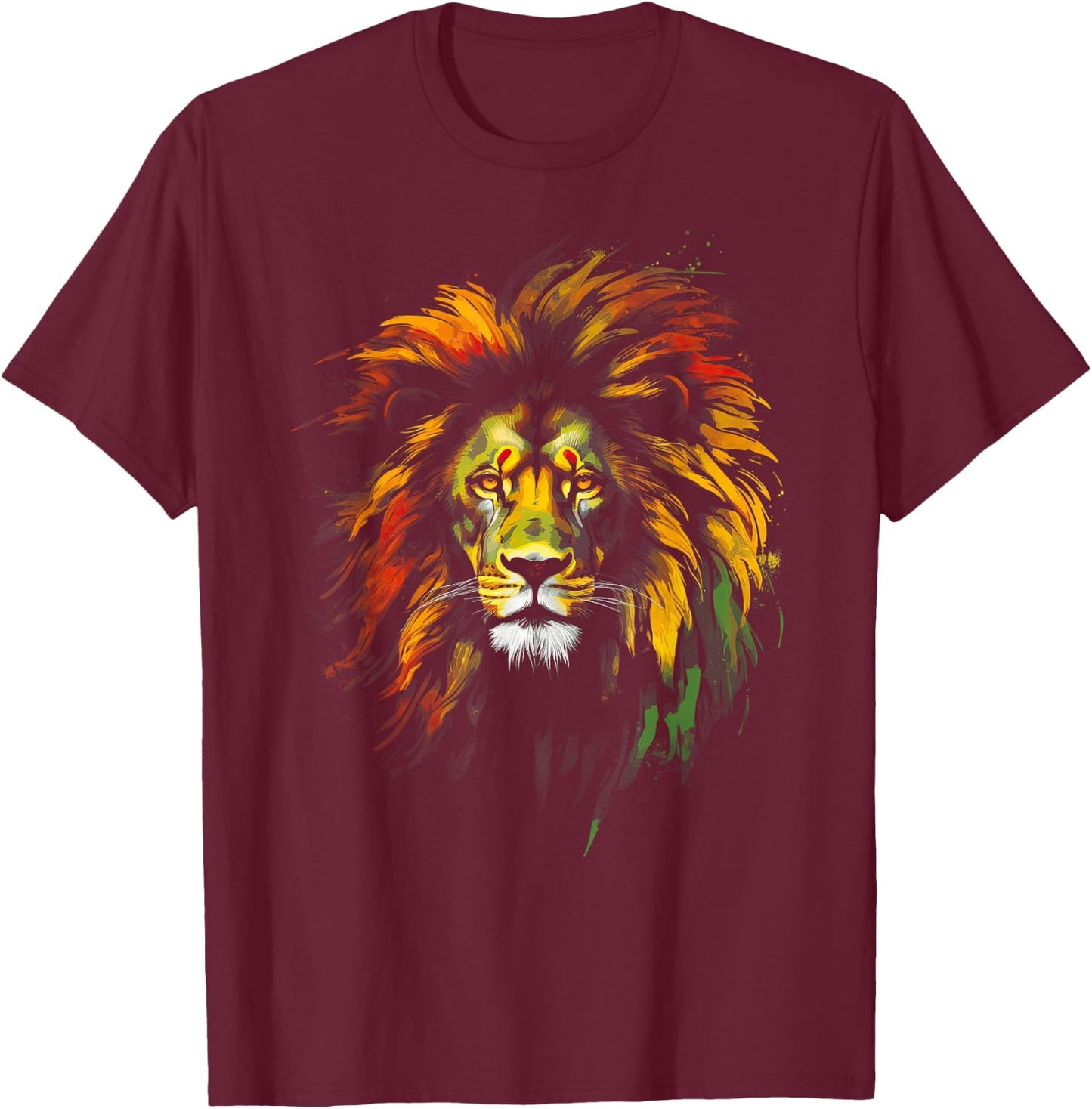 Jamaica Lion Dread locks T-Shirt - T-Shirt | Maroon