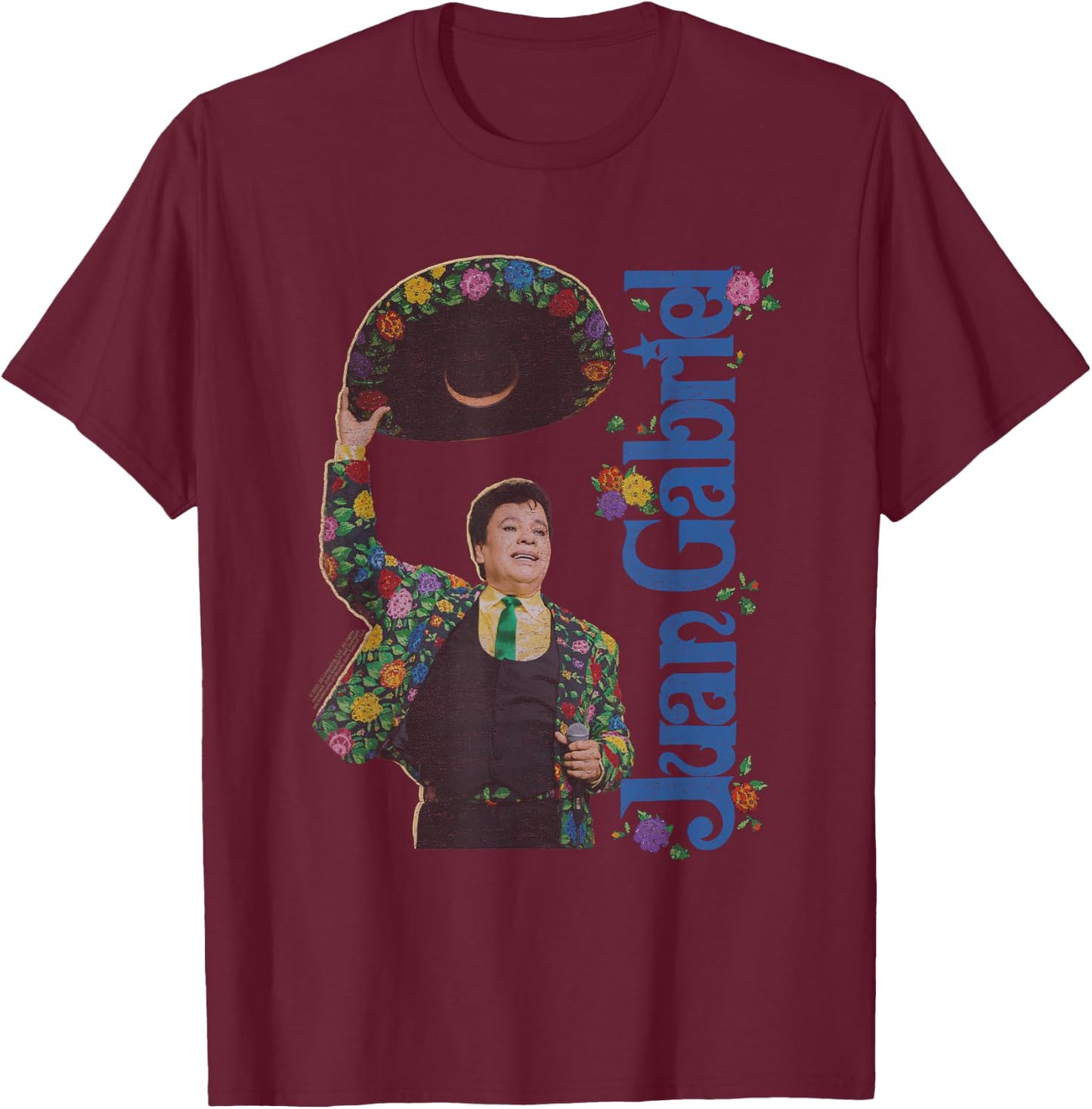 Popfunk Juan Gabriel Hats Off Mexican Themed T-Shirt - T-Shirt | Maroon