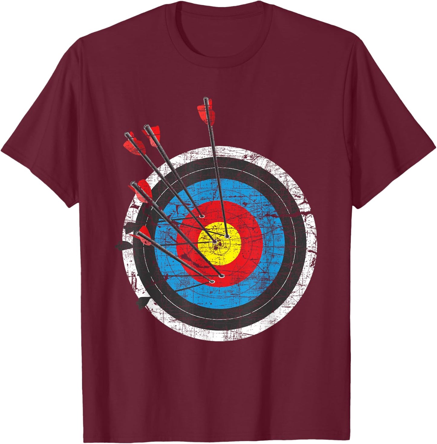 Archery Target - Archer Bowman Bow Hunting Bowhunter T-Shirt - T-Shirt | Maroon