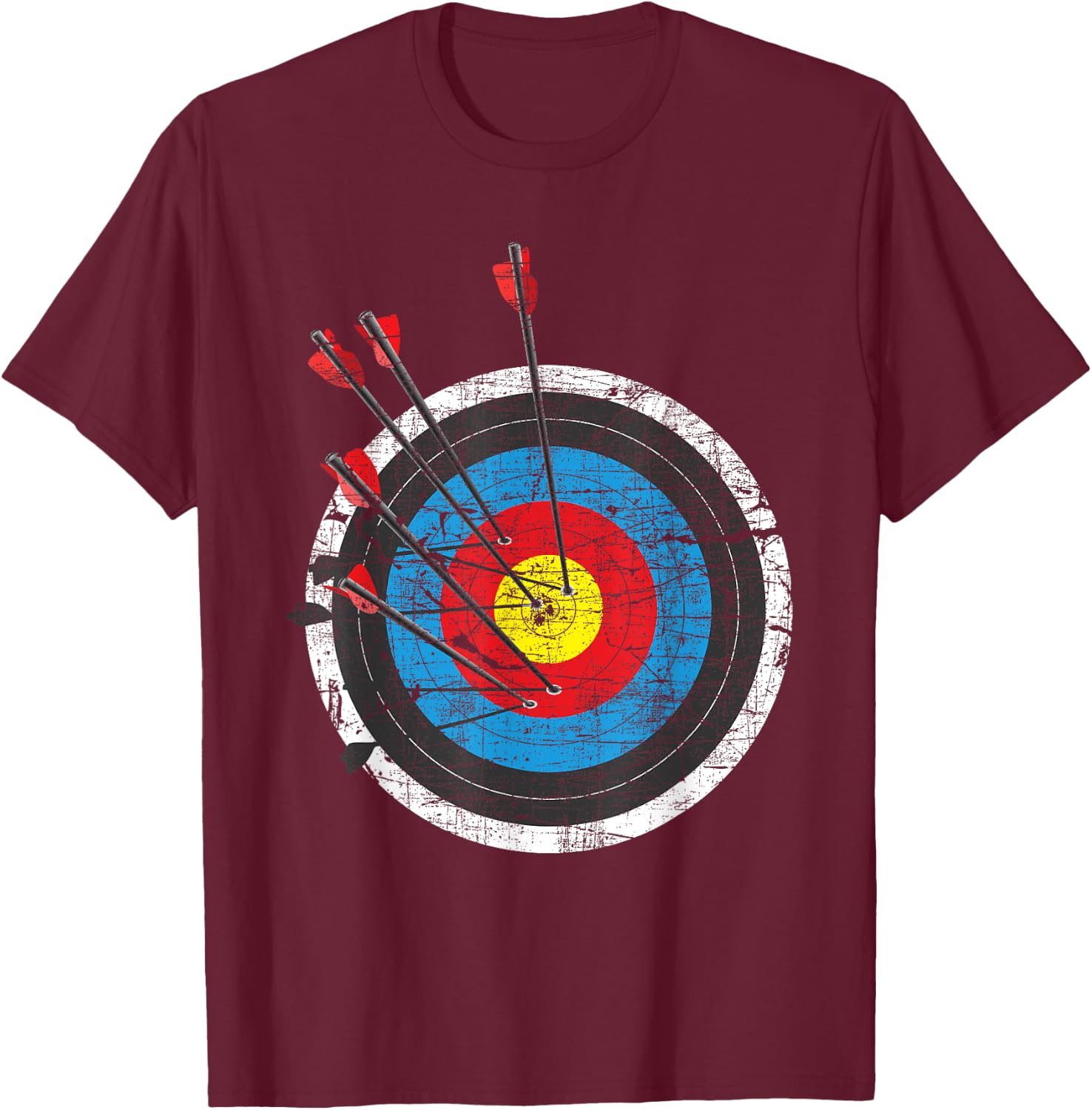 Archery Target - Archer Bowman Bow Hunting Bowhunter T-Shirt - T-Shirt | Maroon