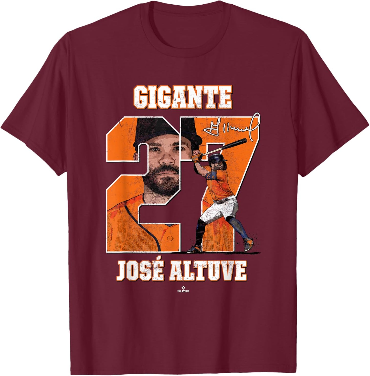 El Pequeno Gigante Jose Altuve Jose Altuve Houston MLBPA T-Shirt - T-Shirt | Maroon