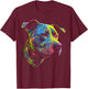 Pit Bull Mom Dog Lover Colorful Artistic Pitbull Owner Women T-Shirt - T-Shirt | Maroon