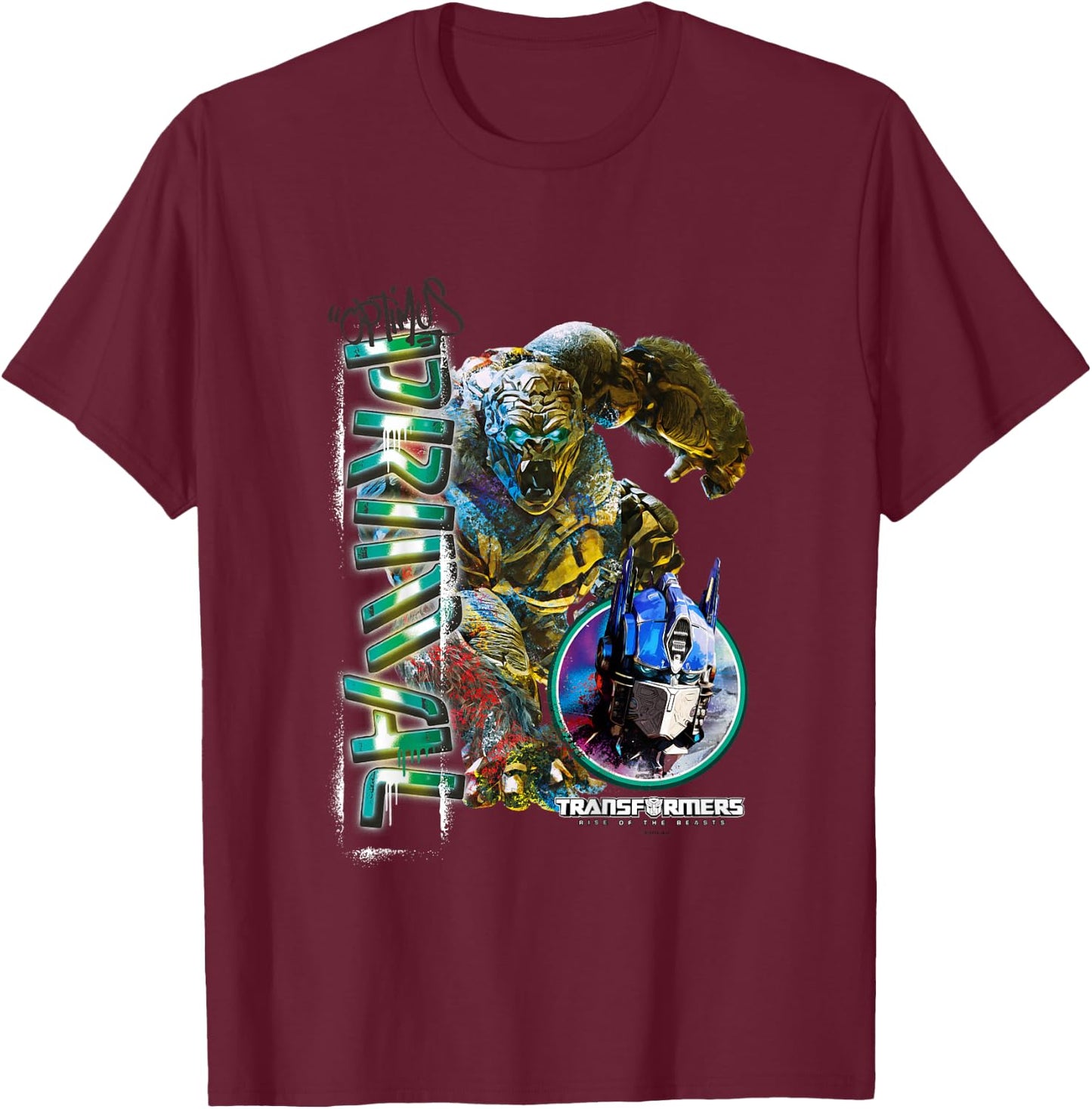 Kids Transformers: Rise of the Beasts Optimus Primal Urban Style T-Shirt - T-Shirt | Maroon