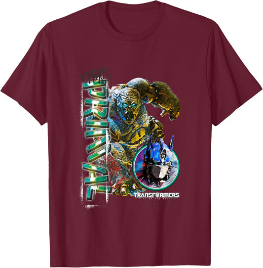Kids Transformers: Rise of the Beasts Optimus Primal Urban Style T-Shirt - T-Shirt | Maroon