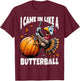 FunWearVm Came In Like A Butterball Humorous Modern Thanksgiving Turkey - Black, Small T-Shirt - T-Shirt | Maroon