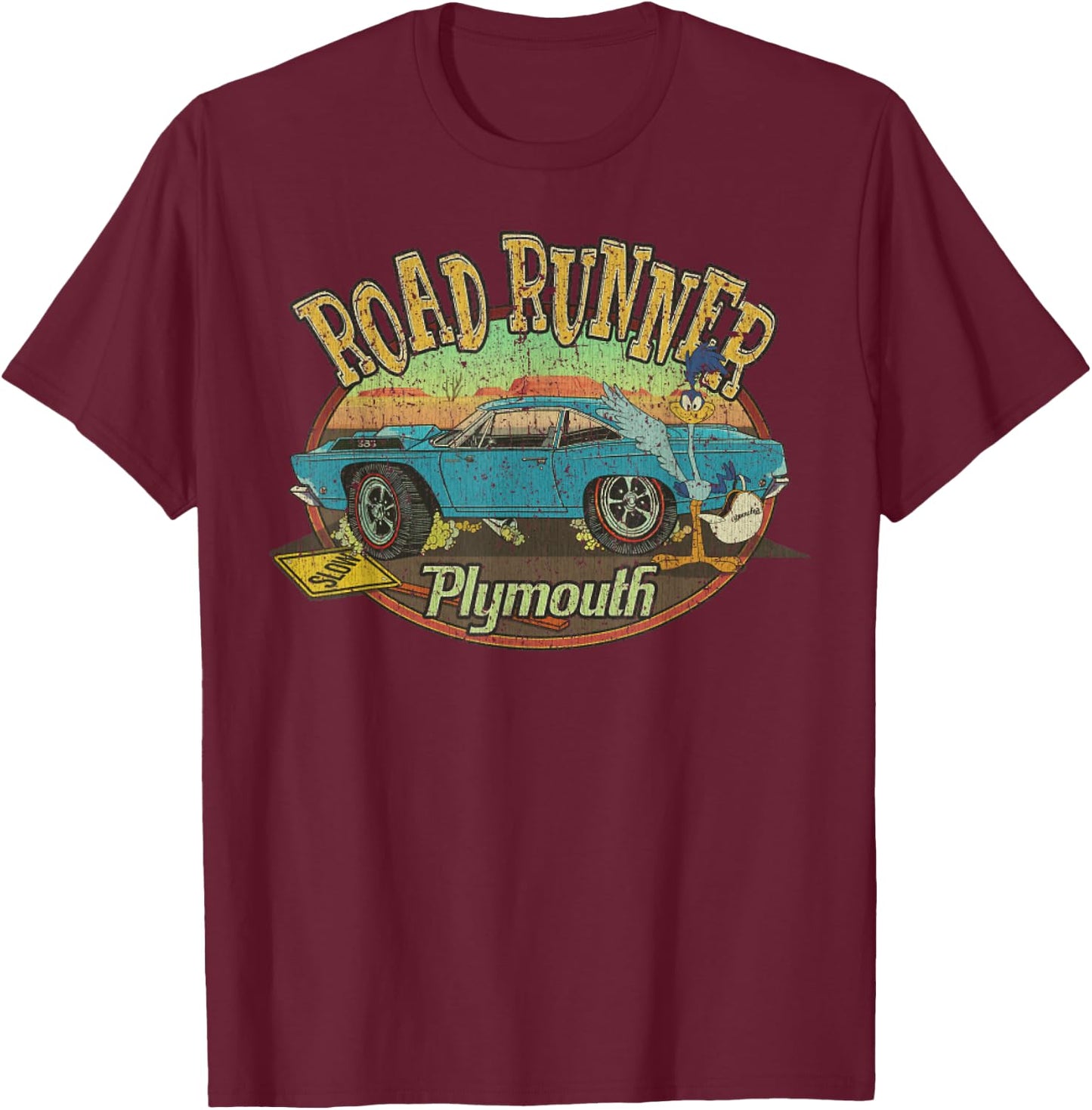 Vintage Plymouth's Road Runner 1968 - Classic Car Gift T-Shirt - T-Shirt | Maroon