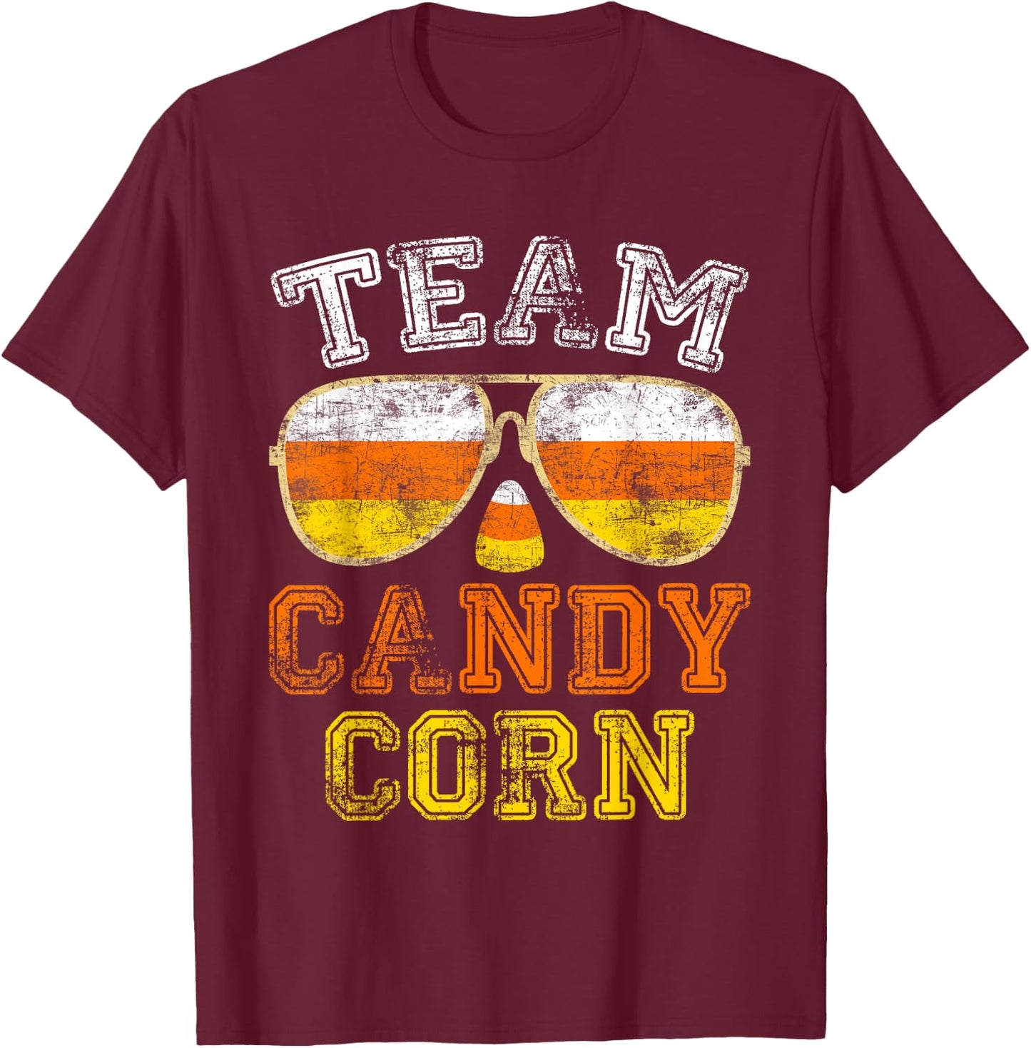 Team Candy Corn Funny Halloween T-Shirt - T-Shirt | Maroon
