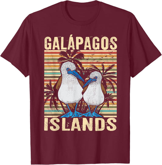 Galapagos Island Ecuador Blue Footed Booby Seabird T-Shirt - T-Shirt | Maroon