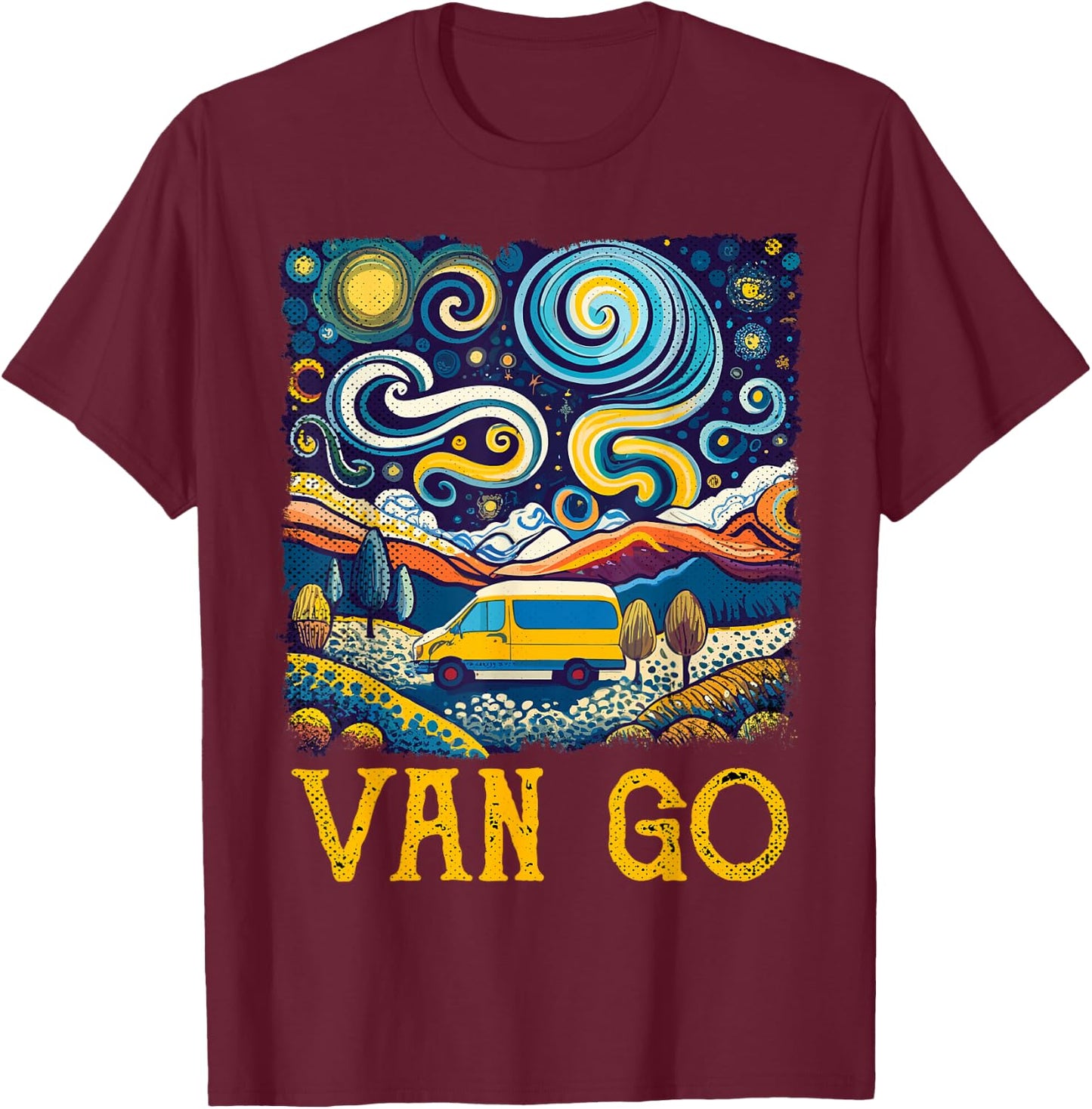 Retro Vintage Vanlife Accessories Funny Van Life T-Shirt - T-Shirt | Maroon