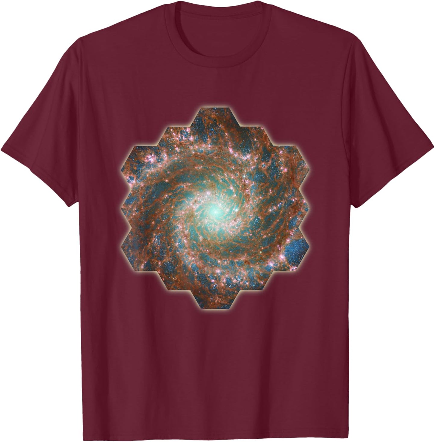 Webb Space Telescope New Images Phantom Galaxy M74 JWST T-Shirt - T-Shirt | Maroon