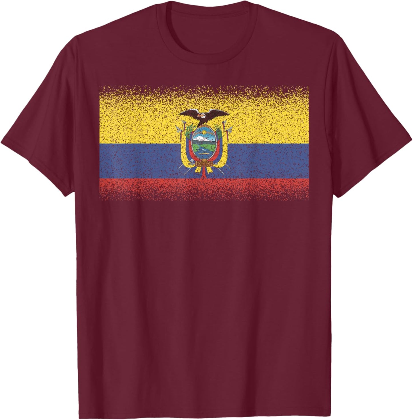 National Flag of Ecuador souvenir gift women T-Shirt - T-Shirt | Maroon