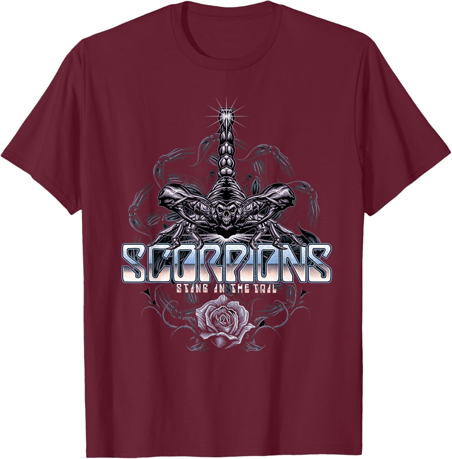Official Scorpions Sting in The Tail T-Shirt - T-Shirt | Maroon