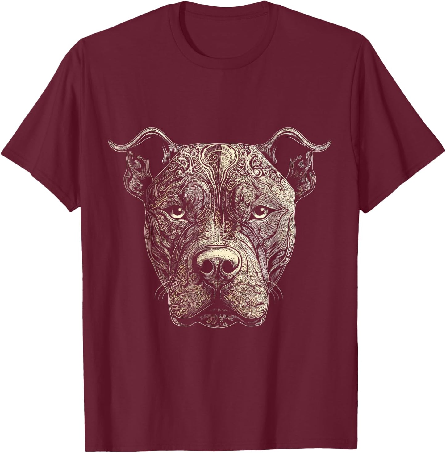 Pit Bull Mom Dog Lover Mandala Artistic Pitbull Owner Women T-Shirt - T-Shirt | Maroon