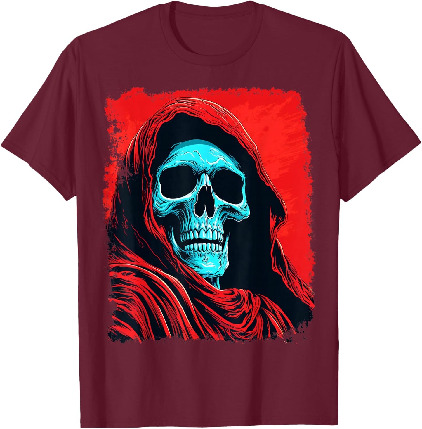 Death Grim Reaper Red T-Shirt - T-Shirt | Maroon