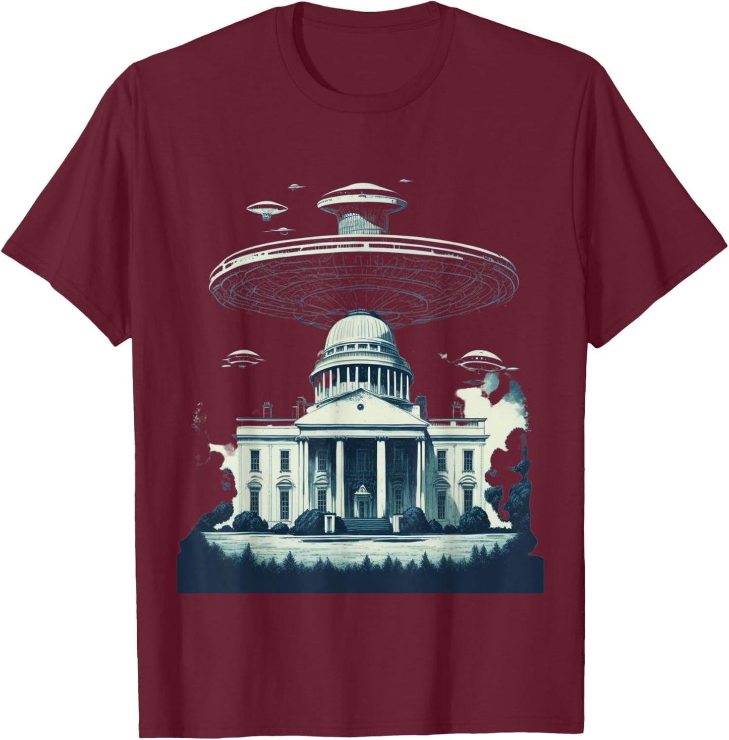 UFO at the White House T-Shirt - T-Shirt | Maroon