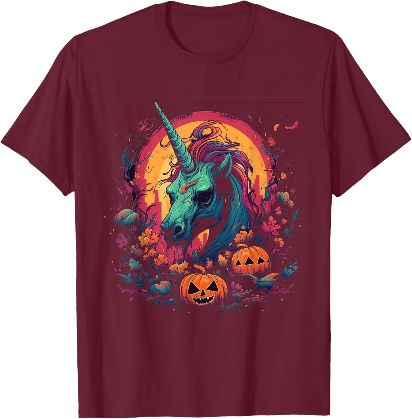 Zombie Unicorn Halloween Costume Magical Women Girls T-Shirt - T-Shirt | Maroon