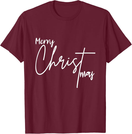 Merry Christmas Keep Christ in Christmas T-Shirt - T-Shirt | Maroon