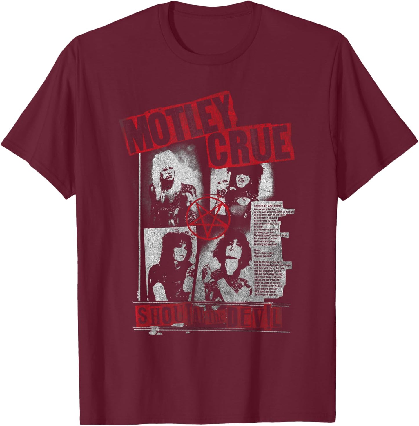 Mötley Crüe – Punk Flyer T-Shirt - T-Shirt | Maroon