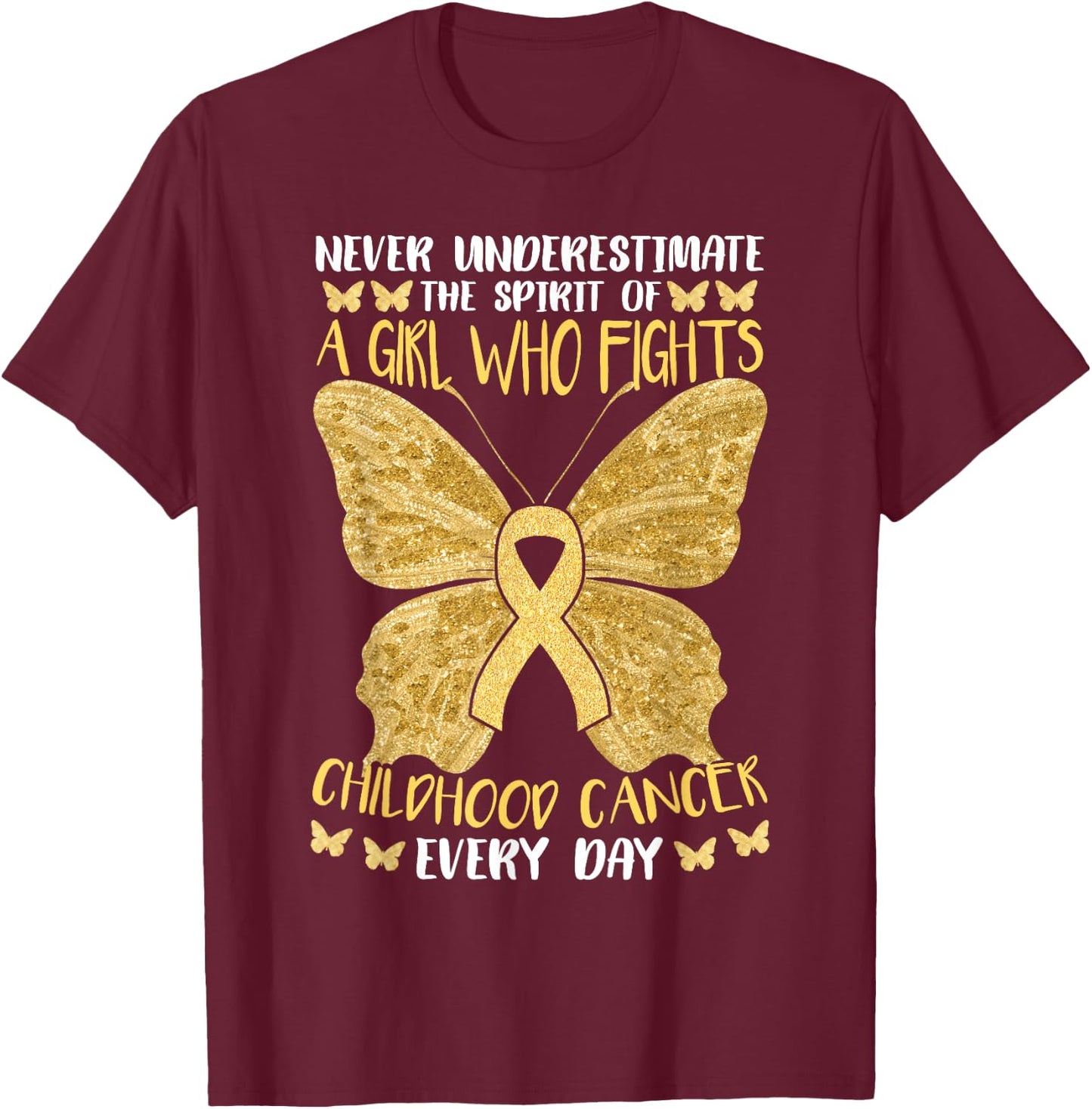 Childhood Cancer Girl T-Shirt - T-Shirt | Maroon