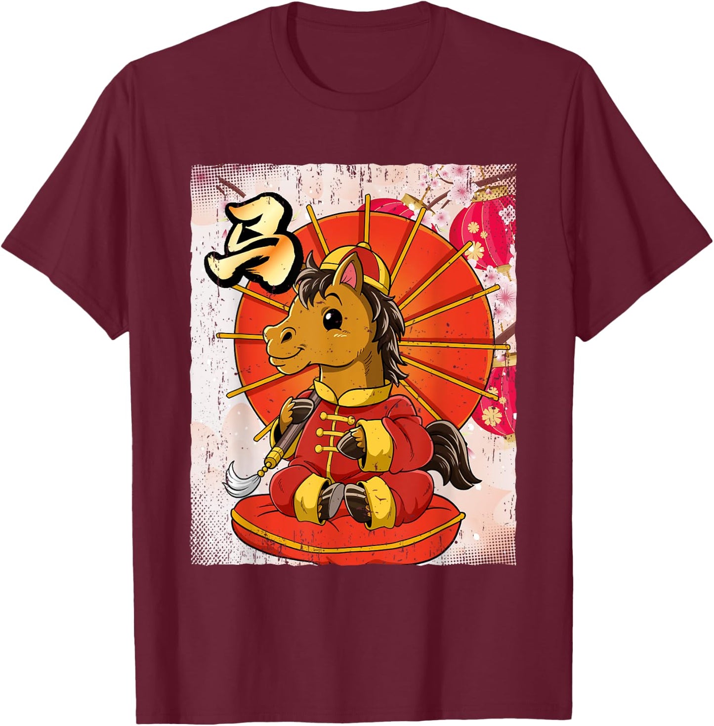 Year Of The Horse Chinese Lunar New Year T-Shirt - T-Shirt | Maroon