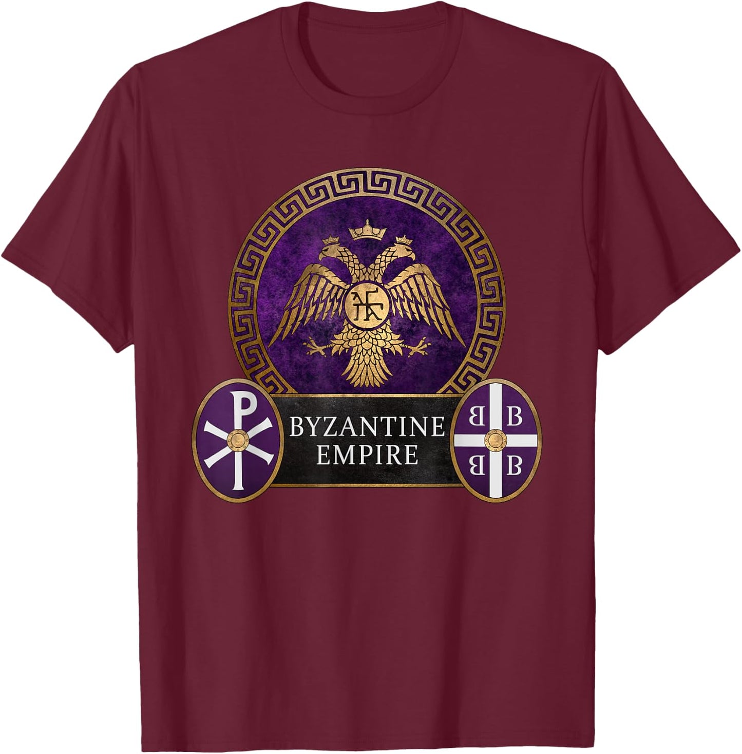 Byzantine Empire Symbol of Constantinople T-Shirt - T-Shirt | Maroon