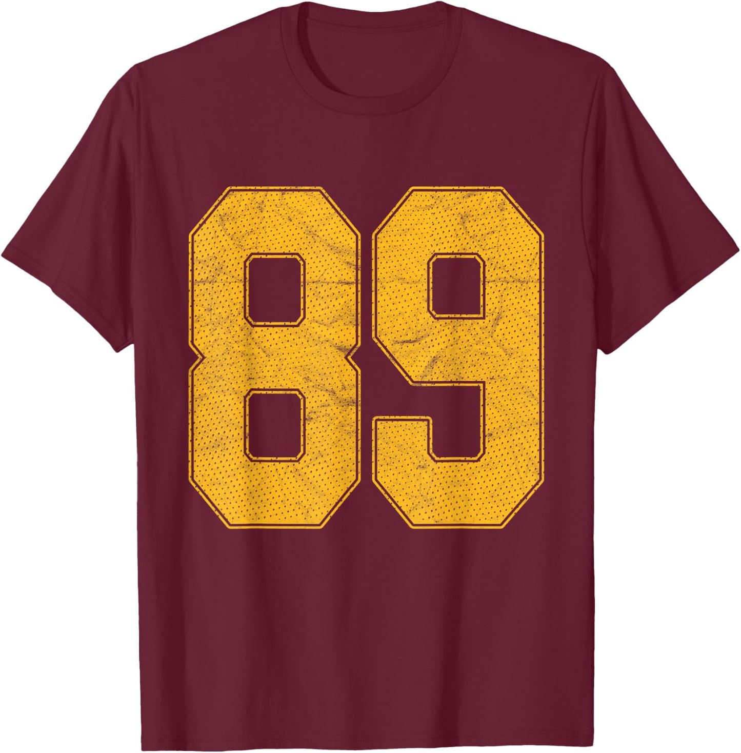 Number 89 Numbered Uniform Sports Team Jersey 89th Birthday T-Shirt - T-Shirt | Maroon