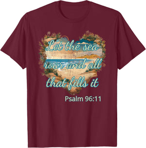 Beach Theme Christian Quotes Bible Verse Sayings T-Shirt - T-Shirt | Maroon