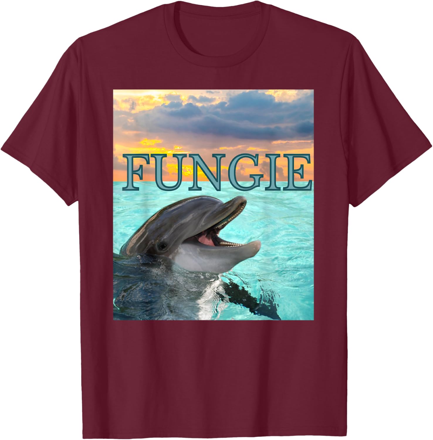 Fungie the Dolphin -The Symbol of Ireland's Hope Joy Freedom T-Shirt - T-Shirt | Maroon