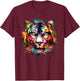Tiger Watercolour Colorful Tiger Lover T-Shirt - T-Shirt | Maroon