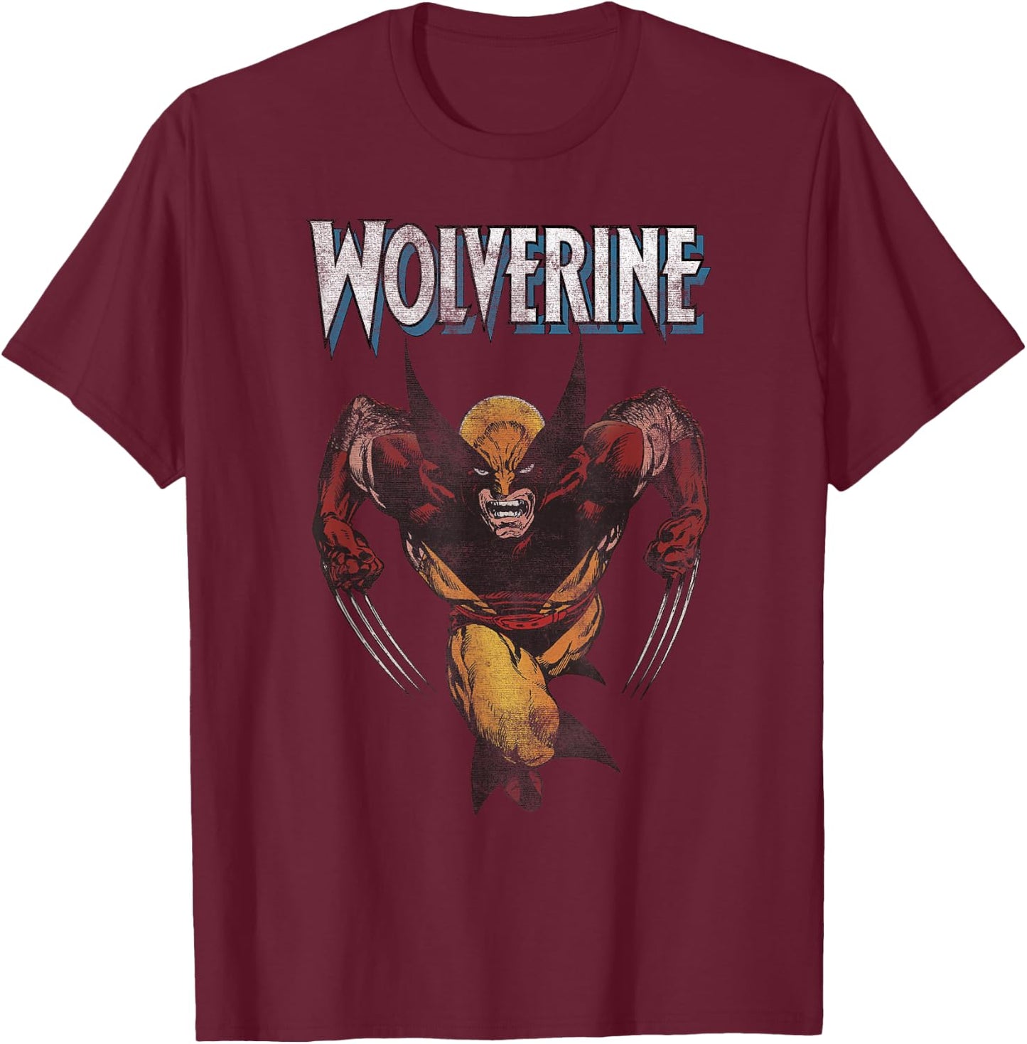 Marvel Wolverine Classic John Byrne Logan Comic Icon T-Shirt - T-Shirt | Maroon