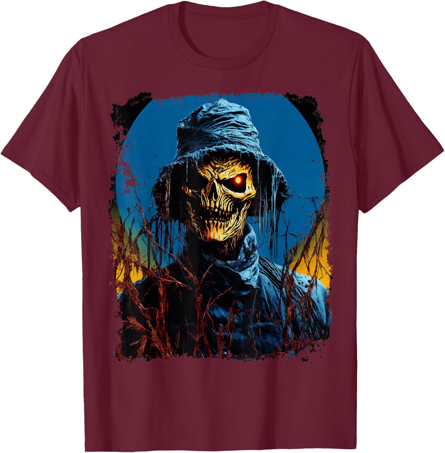 Pop Art Halloween Scarecrow T-Shirt - T-Shirt | Maroon