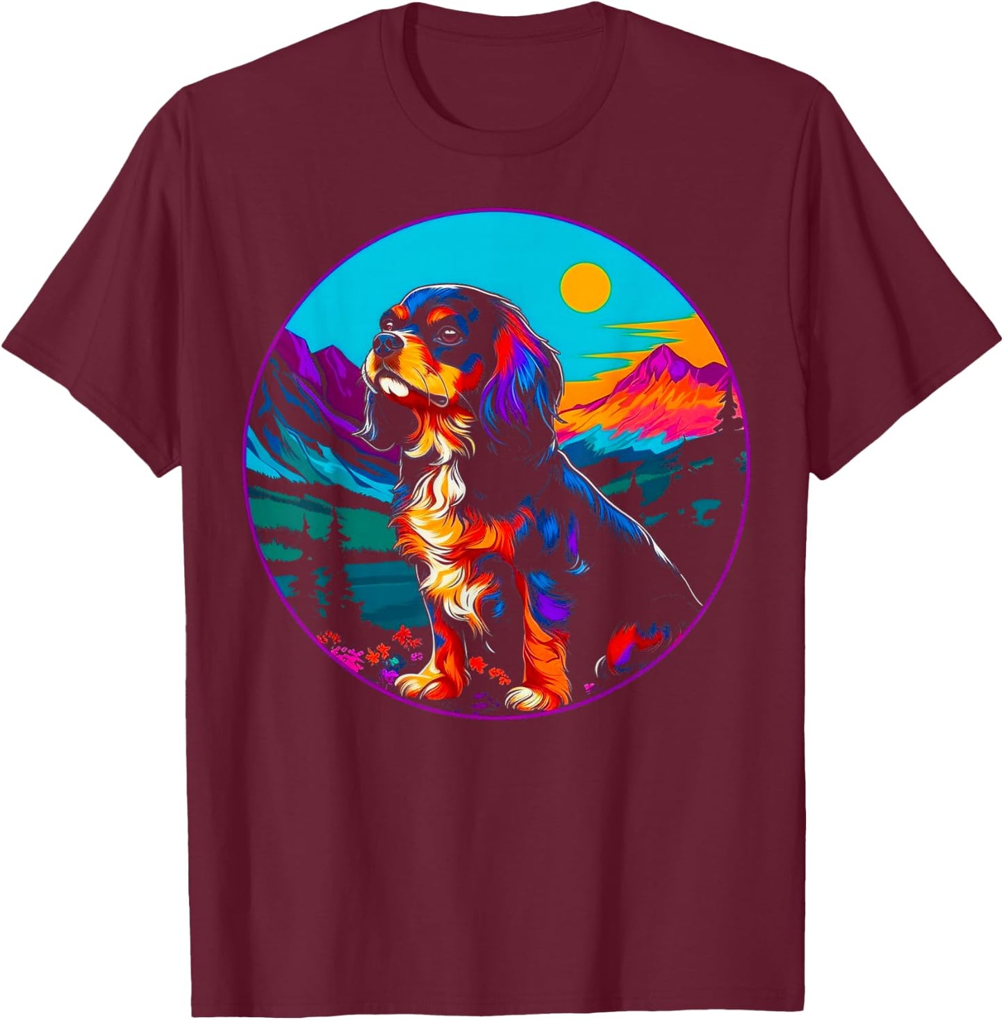 Dog Cavalier King Charles Spaniel Nature Lover T-Shirt - T-Shirt | Maroon