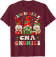 Hanging With My CNA Gnomies Christmas RN Nursing Assistant T-Shirt - T-Shirt | Maroon