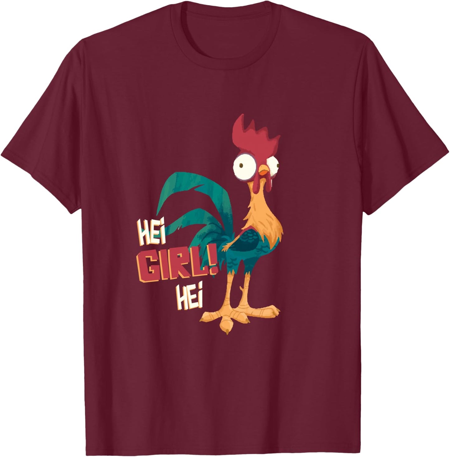 Disney Moana Hei Hei Chicken Hei Girl Hei T-Shirt - T-Shirt | Maroon
