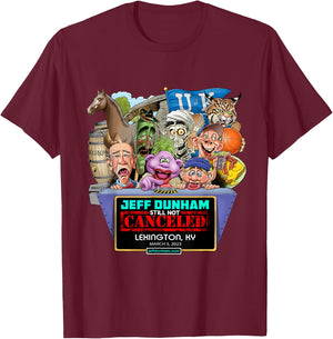 Jeff Dunham Lexington, KY (2023) T-Shirt - T-Shirt | Maroon