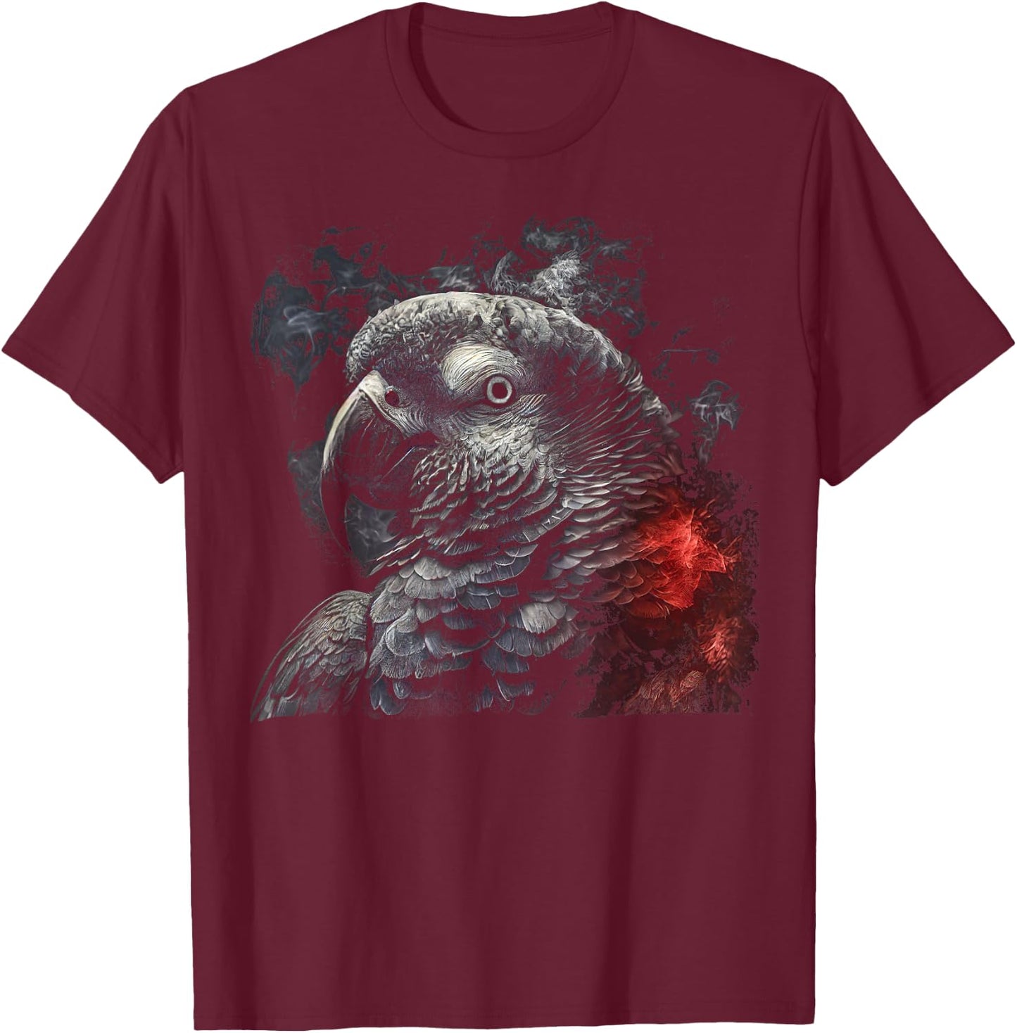 Beautiful African Grey Parrot T-Shirt - T-Shirt | Maroon