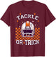 Tackle Football Halloween Spooky Sports Boys Kid T-Shirt - T-Shirt | Maroon