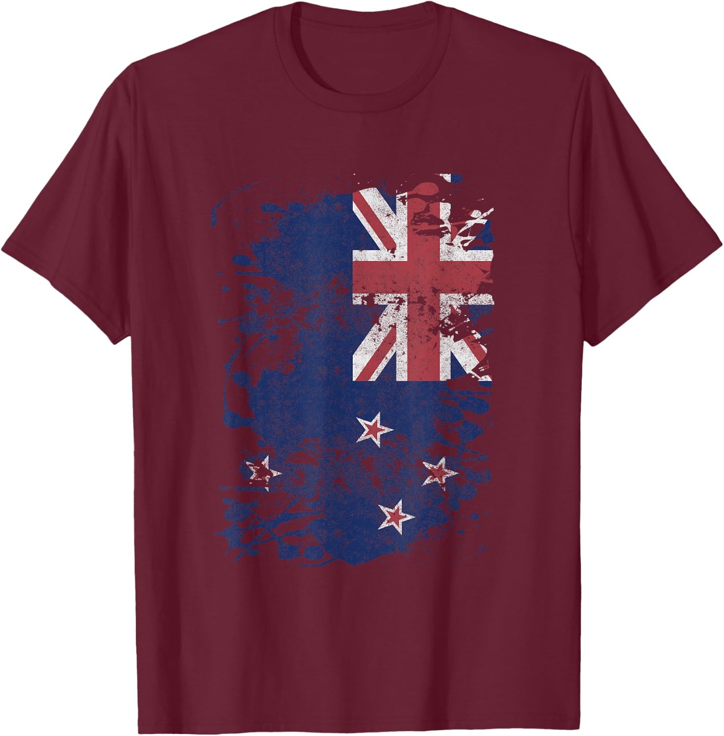 New Zealand Flag NZ Vintage Flag T-Shirt - T-Shirt | Maroon