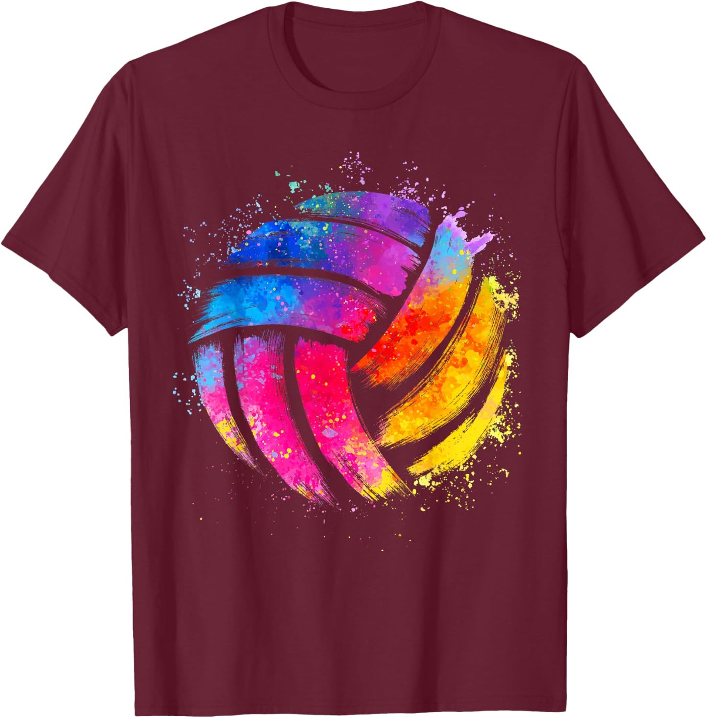 Funny Volleyball Art Women Boy Girl Volleyball Lover T-Shirt - T-Shirt | Maroon