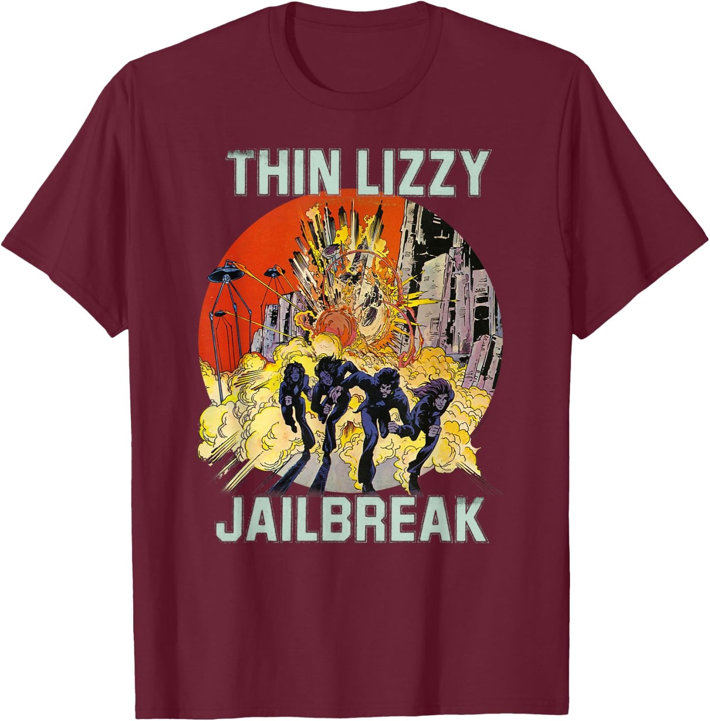 Thin Lizzy – Jail Break On Colors T-Shirt - T-Shirt | Maroon