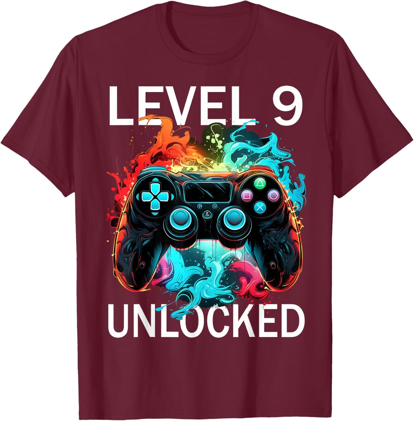 9th Birthday Game 9 Year Old T-Shirt - T-Shirt | Maroon