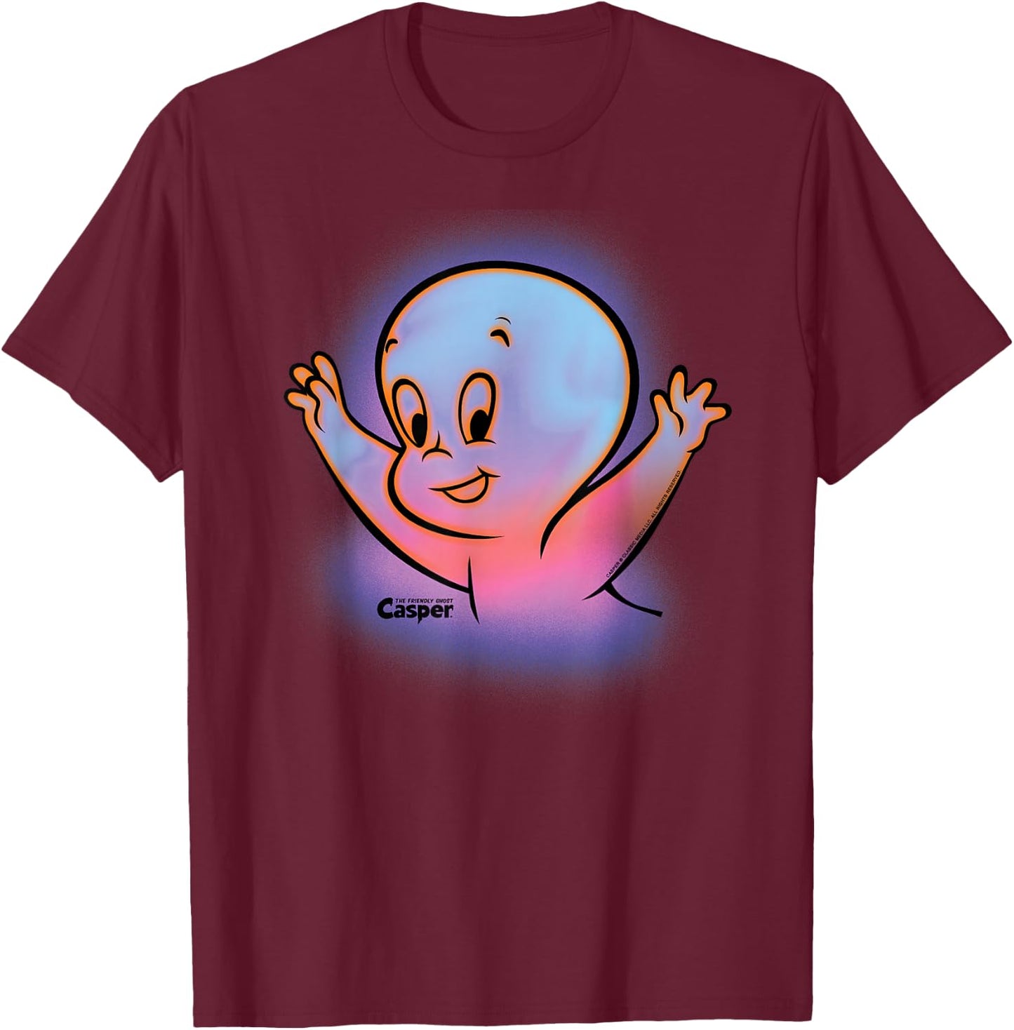 Casper the Friendly Ghost Halloween Retro Glow T-Shirt - T-Shirt | Maroon