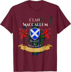 MacCallum Scottish Family Clan Middle Ages Mischief T-Shirt - T-Shirt | Maroon