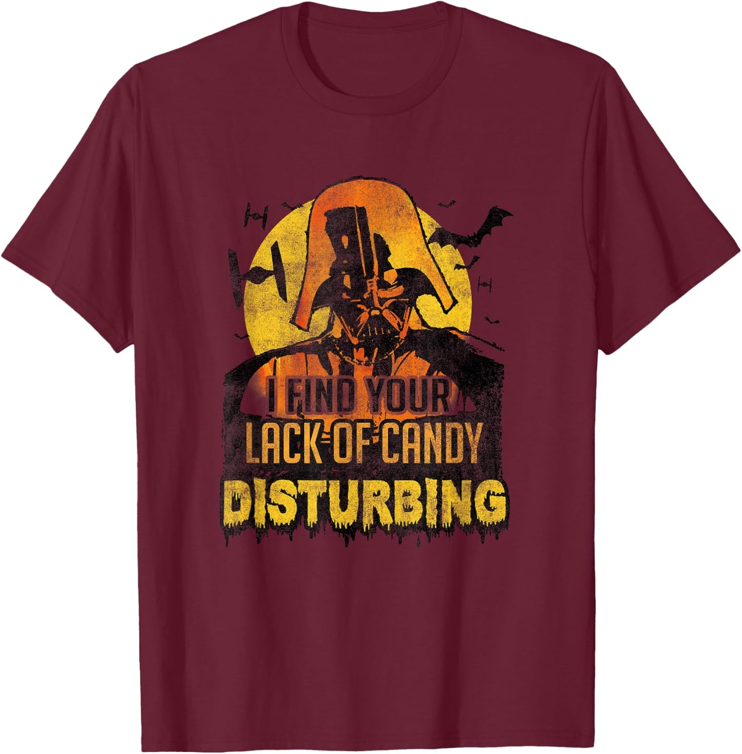 Star Wars Halloween Your Lack Of Candy Is Disturbing Retro T-Shirt - T-Shirt | Maroon