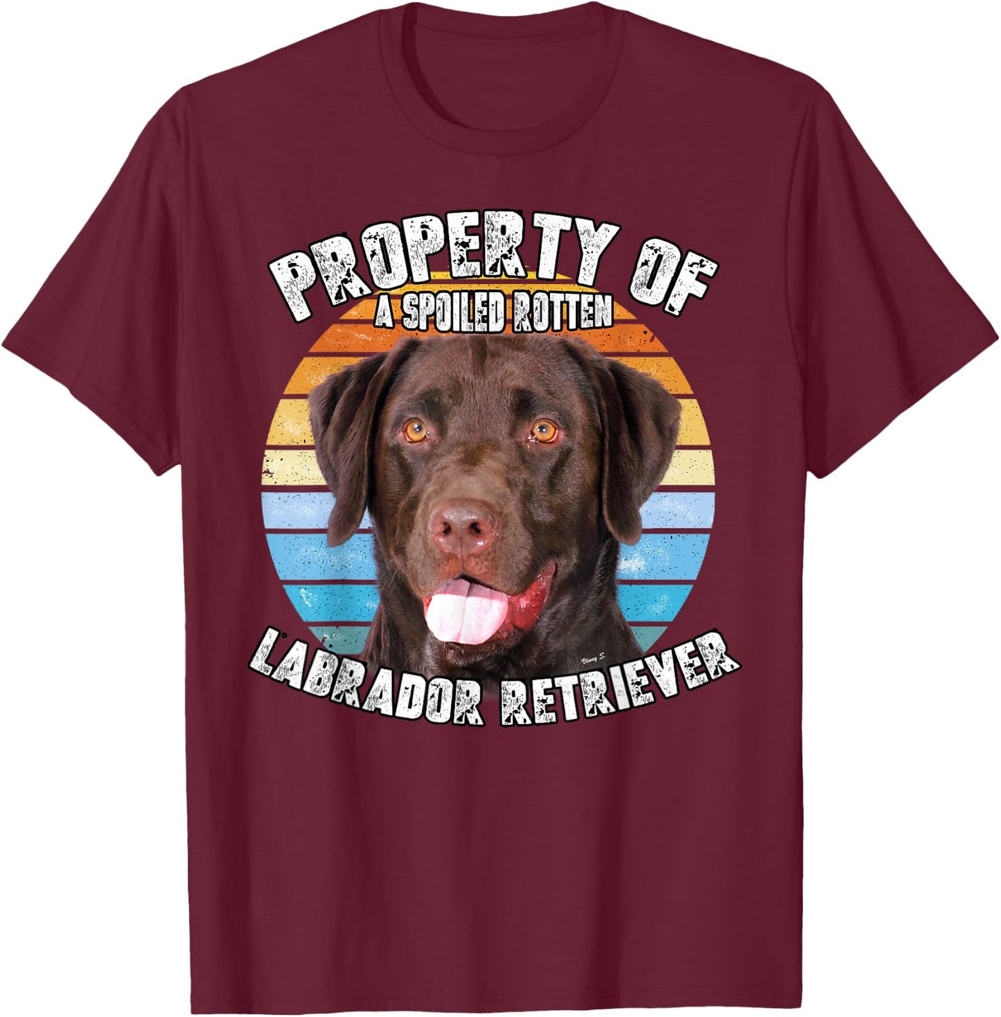 Labrador Retriever Chocolate Owner Lover Retro Vintage T-Shirt - T-Shirt | Maroon