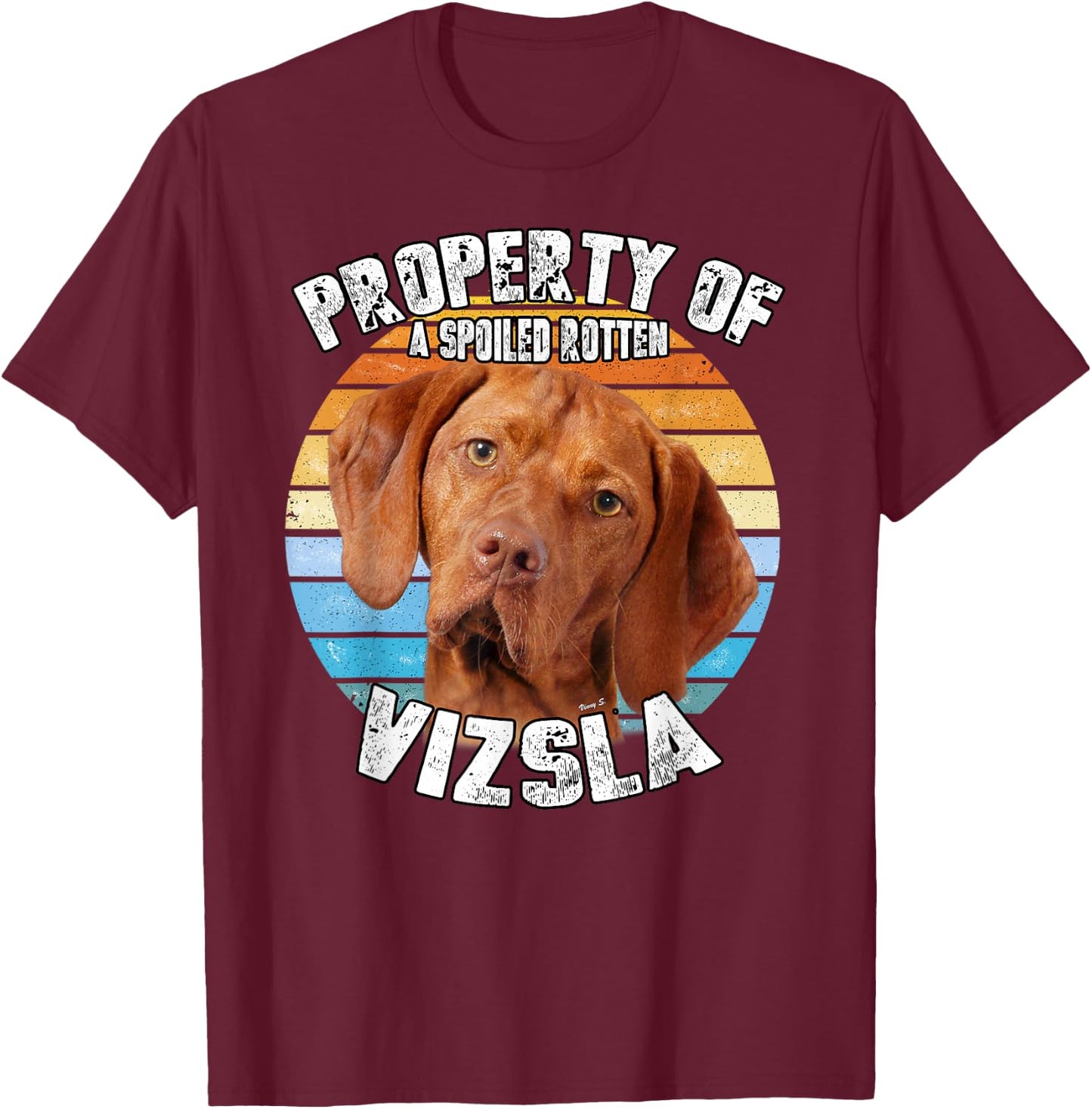 Vizsla Retro Property Of T-Shirt - T-Shirt | Maroon