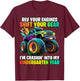 Back to School Kindergarten Monster Truck First Day Boys T-Shirt - T-Shirt | Maroon