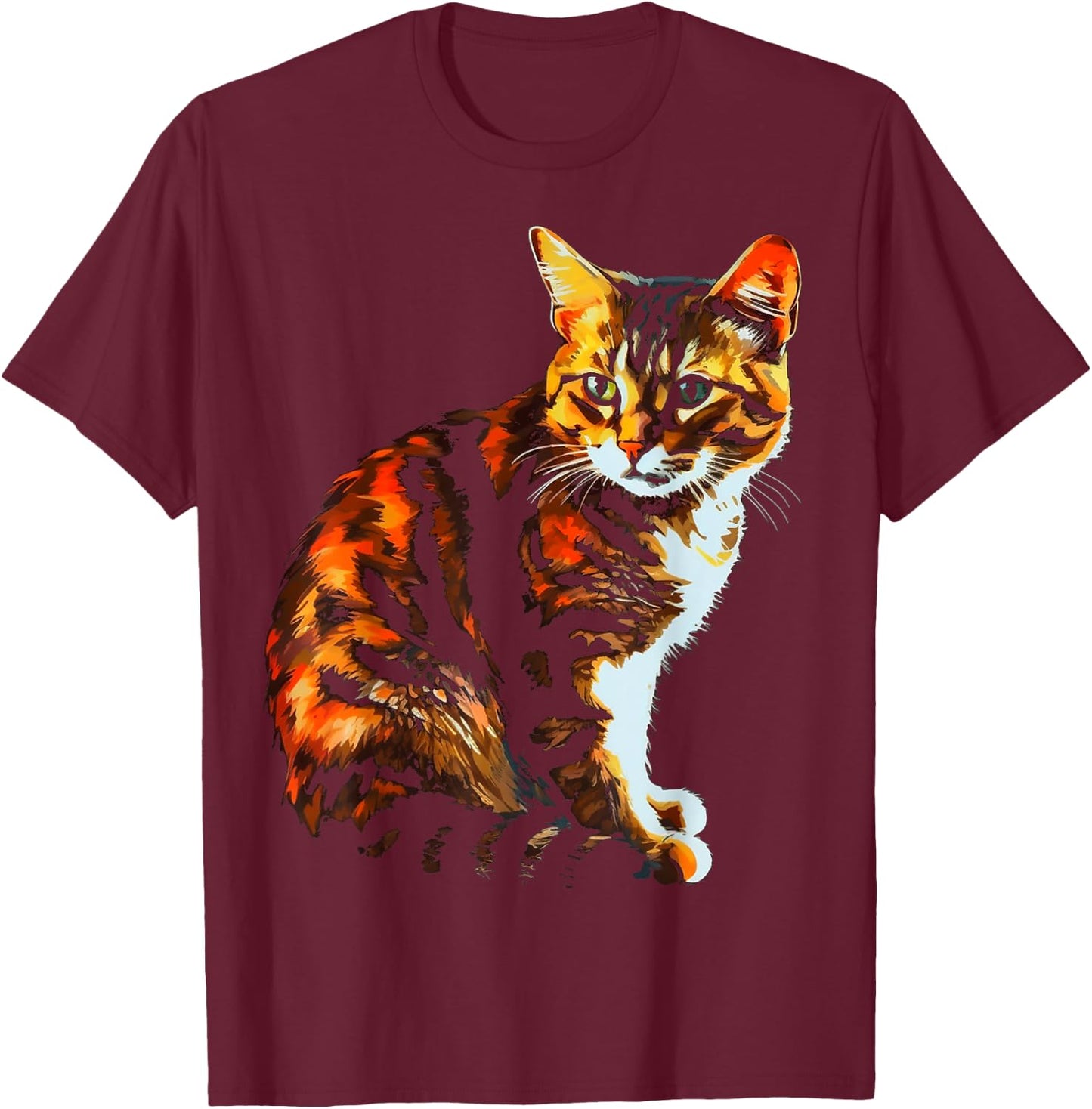 Cat Art - Pet Cat Motif Animal Cat Women Kids T-Shirt - T-Shirt | Maroon