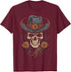 Gothic Y'allternative Aesthetic Western Skull , Men T-Shirt - T-Shirt | Maroon
